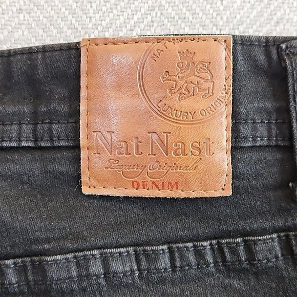 Nat Nast Jeans Men's 34x30 Black Straight Baggy Loose Skater Goth Grunge Emo Y2K - Picture 11 of 16